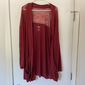 Torrid Super Soft Knit Cardigan with Lace Detail